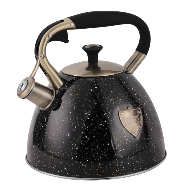 HausRoland Hot Sale Colorful Induction Stainless Steel Whistling Water Tea Kettle Stove Top Teapot With zincy-alloy Handle