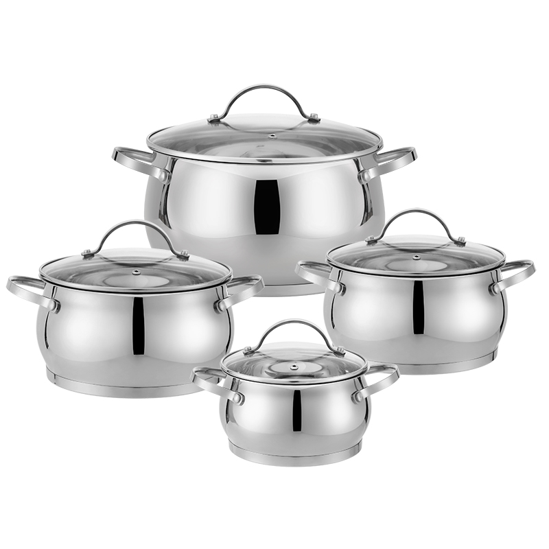 Goldensea Manufacturer New Design 6pcs Stainless Steel Casserole Pan Kitchenware Induction Cookware Set