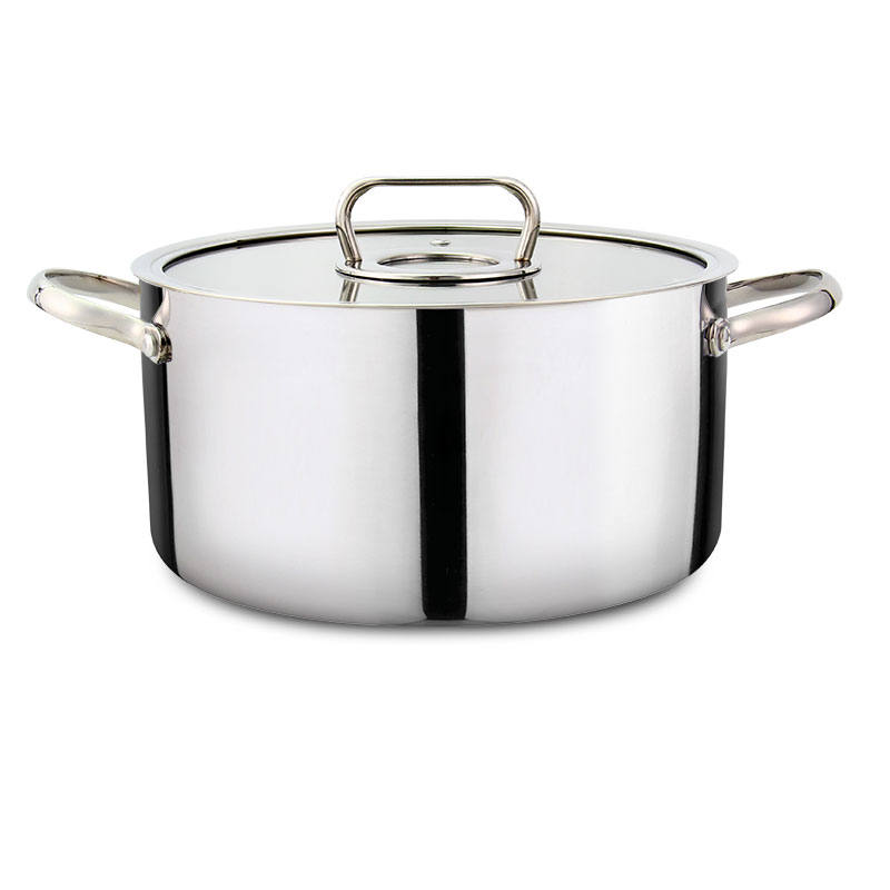 Goldensea Factory Price New 5pcs Design Triply Stainless Steel Cookware Set Casserole Pot With Non Stick Frying Pan