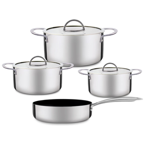 Goldensea 7pcs Triply Stainless Steel Cookware Set Induction Casserole Pot With Non Stick Frying Pan