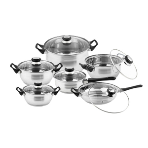 Goldensea Cheaper Factory Price 12 Pcs Stainless Steel Cookware Set Induction Casserole Pot With Saucepan