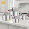 Goldensea Wholesale 8pcs Stainless Steel Cookware Set Casserole Pot Factory Sacuepan Producer With Zinc-alloy Handle