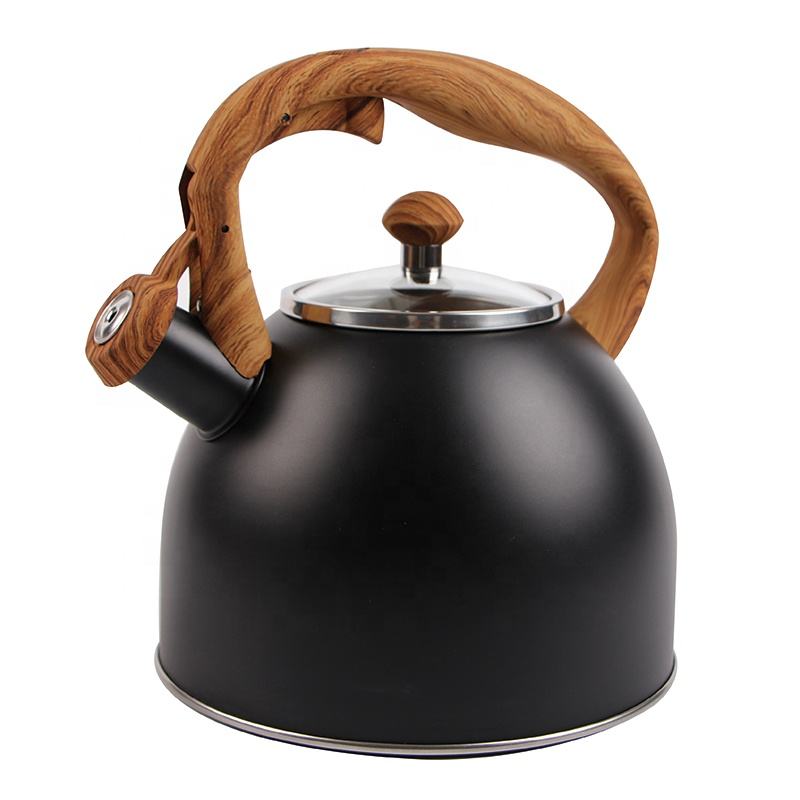 New Design 3L Color Coating Stainless Steel Stove Top Whistle Kettle Whistling Tea Pot with Glass Lid