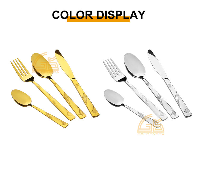 Conjunto De Talheres Gold Cutlery Flatware Set Spoons 24pcs Stainless Steel Cutlery Set in 2024