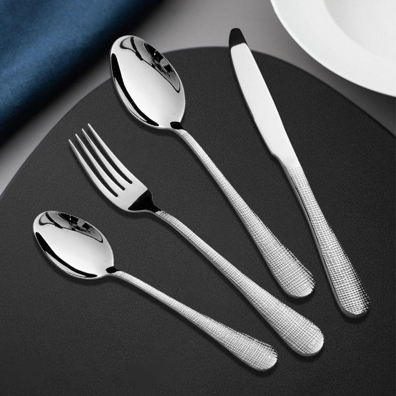 Silverware Cutlery Set Spoon and Fork Knife Set Food Grade Stainless Steel Cutlery with Stand