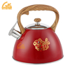 Goldensea Stainless Steel Whistling Kettle Stove Top Tea Pot With Color Coating.