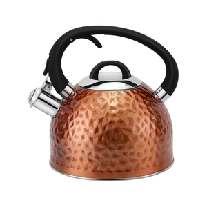 Goldensea Hight Quanlity Design Diamond Shape Stainless Steel Whistling Water Tea Kettle With Copper Color Coating