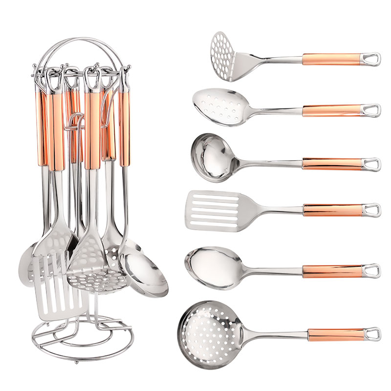 Goldensea 9pcs Stainless Steel Kitchen Tools Gold Color Coating Kitchen Utensils