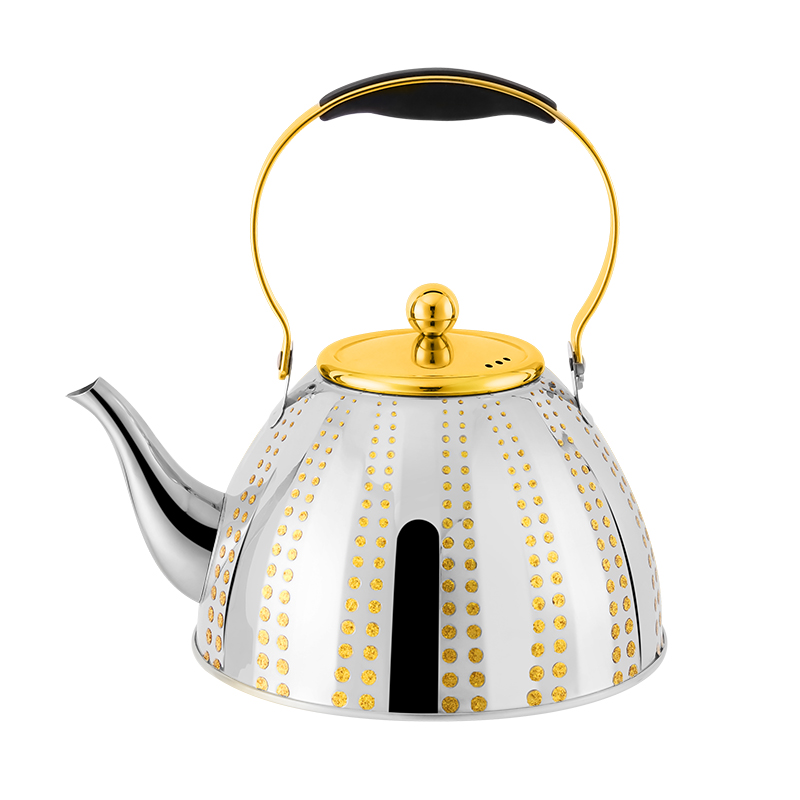 Traditional Premium Small Gold Utensils Tea Pots Kettle 2 Liters with Metal Lid