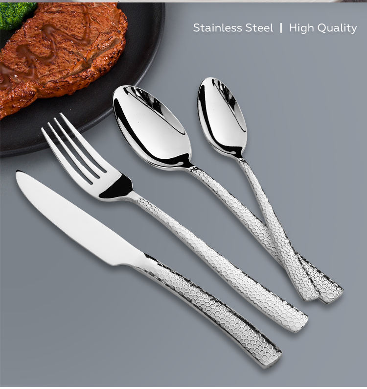 Vintage Cutlery Set German 18/10 Stainless Steel Cutlery Luxury Gold Handle Spoon and Knife with case