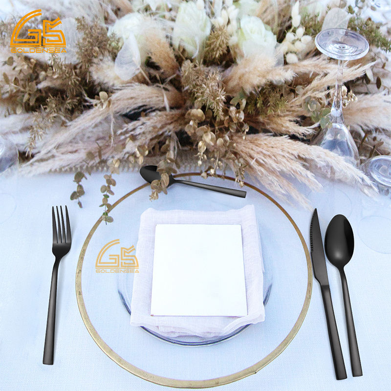 Jogo De Talher Preto Completo Flatware Set Customize logo 30 Piece Black Stainless Steel Cutlery Set