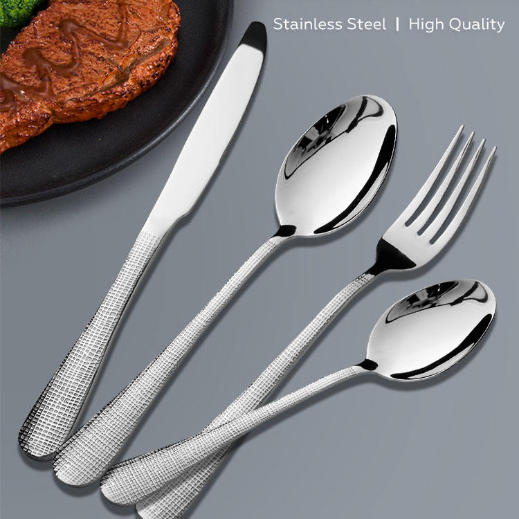 Silverware Cutlery Set Spoon and Fork Knife Set Food Grade Stainless Steel Cutlery with Stand