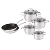 Goldensea 10pcs Stainless Steel Cookware Set Induction Casserole Pot With Frying Pan