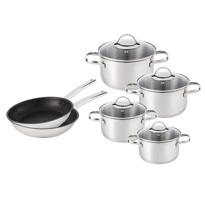 Goldensea 10pcs Stainless Steel Cookware Set Induction Casserole Pot With Frying Pan