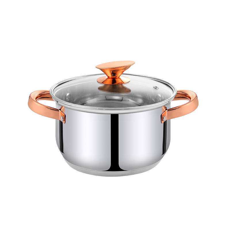 Goldensea 11pcs Stainless Steel Cookware Set Gold Color Coating Casserole Pot With Frying Pan