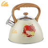 Goldensea Stainless Steel Whistling Kettle Stove Top Tea Pot With Color Coating.