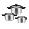 Goldensea New Design 6pcs Stainless Steel Casserole Set Induction Cookware Kitchen Cooking Pot With Folded Handle