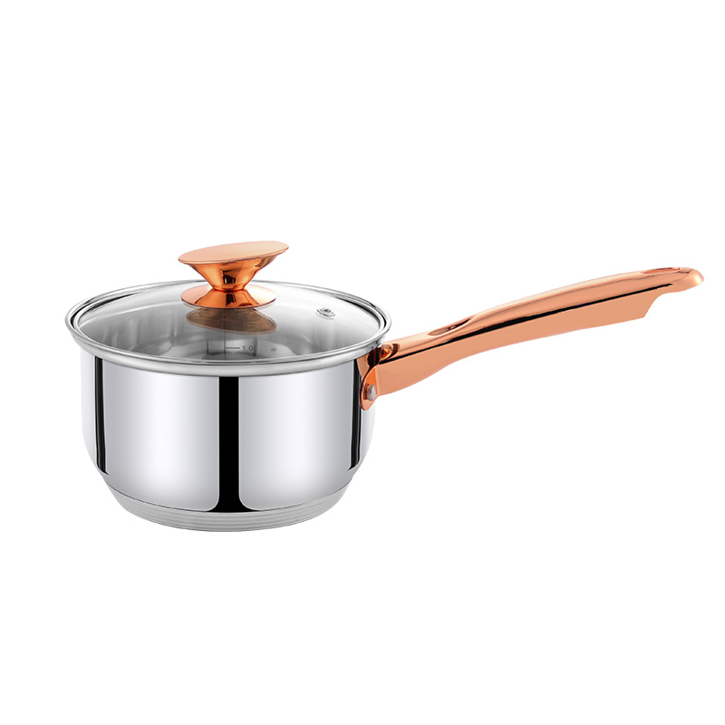 Goldensea 11pcs Stainless Steel Cookware Set Gold Color Coating Casserole Pot With Frying Pan