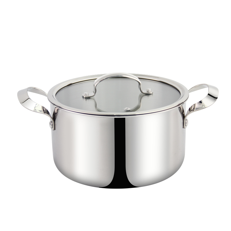 Goldensea 12pcs Triply Stainless Steel Cookware Set Manufacturer Casserole Pot With Finying Pan