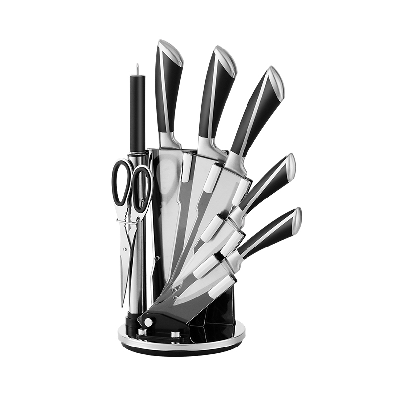 Quality Reasonable Price Black Knives Set Kitchen Knife Set With Stand for Kitchen Puro With Acrylic Stand Cutlery for 