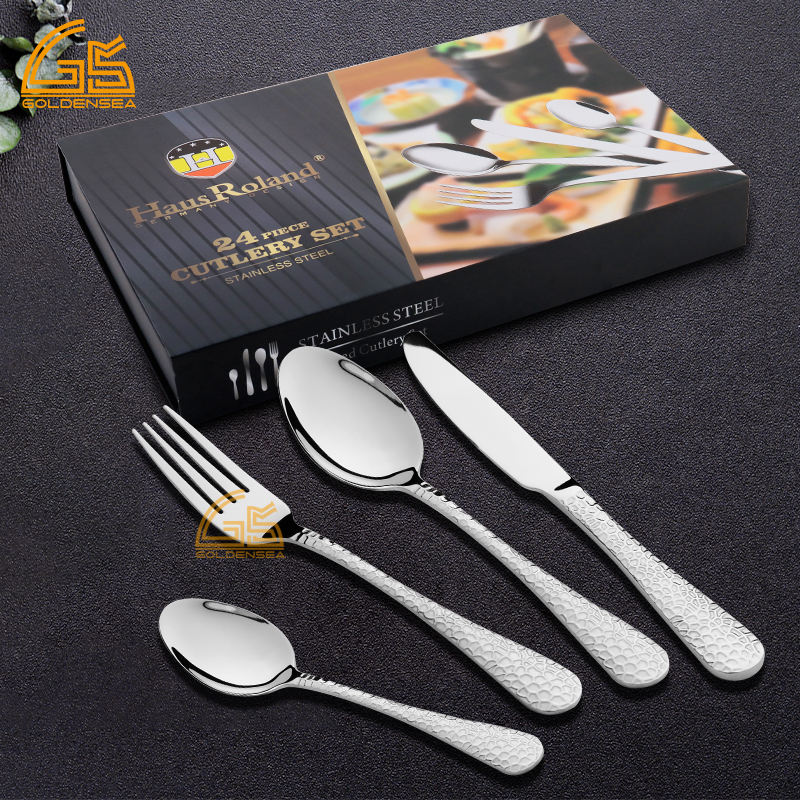Restaurant Cutlery Set 24 28 30 Pcs 316 304 201 Stainless Steel Silverware Flatware Set