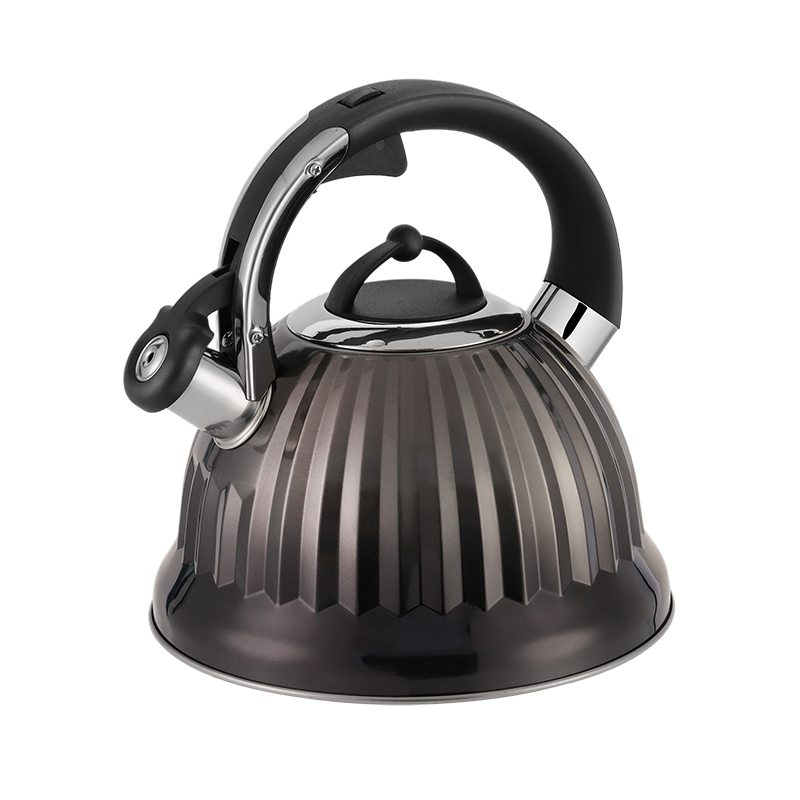 Goldensea New Design Stainless Steel Whistling Water Tea Kettle Gradient Color Coating Stove Top With Zinc-alloy Handle