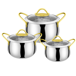 Goldensea 6pcs Induction Satinless Steel Cookware Set Kitchen Casserole Pot