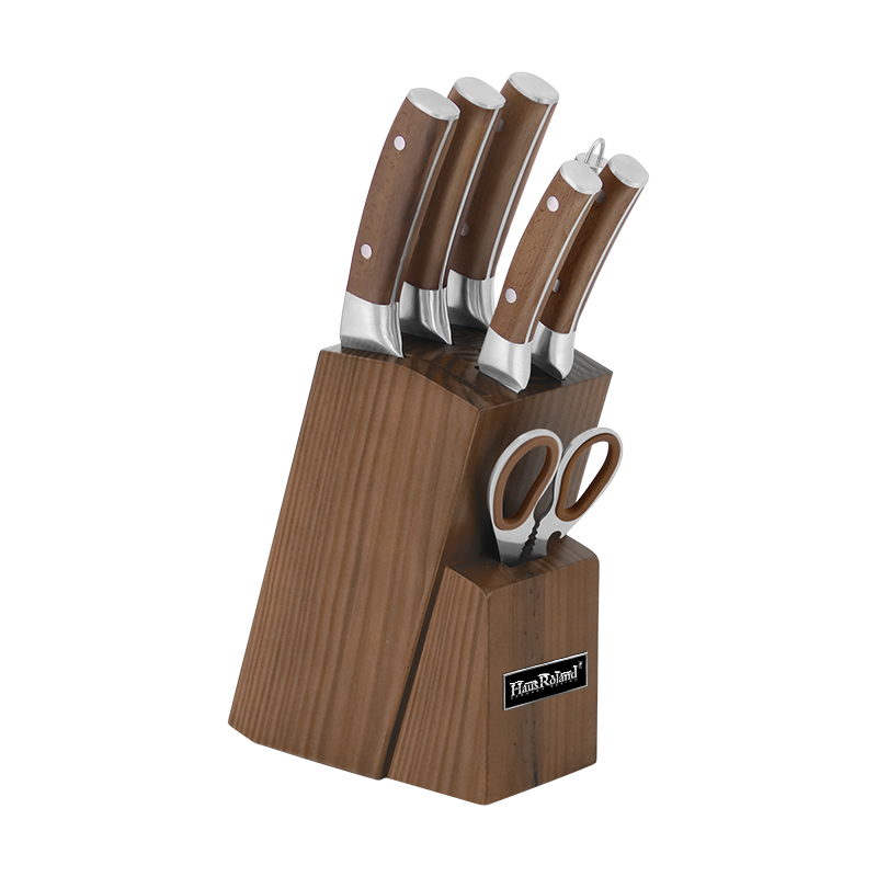 Design Wholesale Price High Quality Carbon Steel Stainless Steel Coating Block Knife Set with Magnetic Wooden Wood 