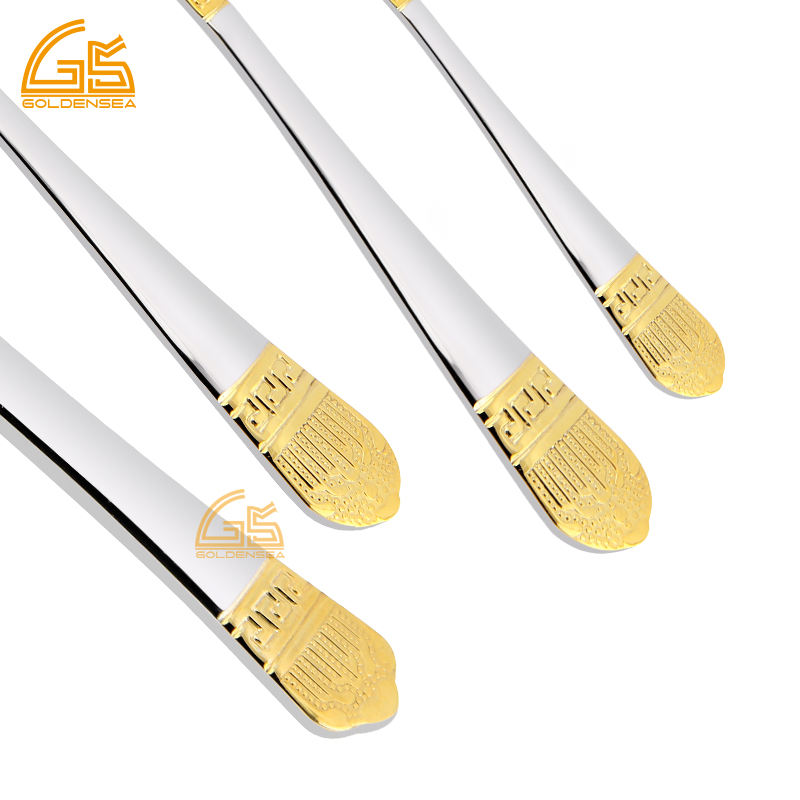 Steak Knife Set and Fork Cutlery Stainless Steel Embossed Hand Polish Stainless Steel Cutlery Set