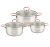 Goldensea High Level Stainless Steel Cookware Set Factory Kitchen Casserole Set Manufacturer With Rose Gold Handle