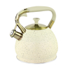 Goldensea New Design Stainless Steel Whistling Kettle Marble Color Coating Stove Top Tea Pot With Zinc-alloy Handle