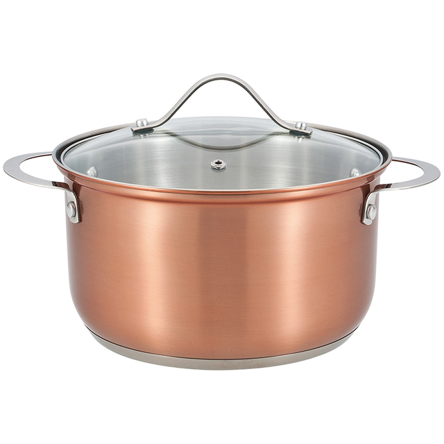 Goldensea Stainless Steel Cookware Set Kitchen Induction Saucepan With Copper Color Coating