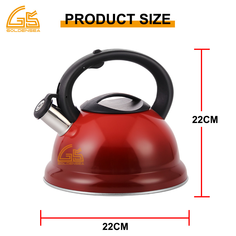 Goldensea Gradient Color Coating Stainless Steel Whistling Kettle Stove Top Tea Pot with Nylon Handle