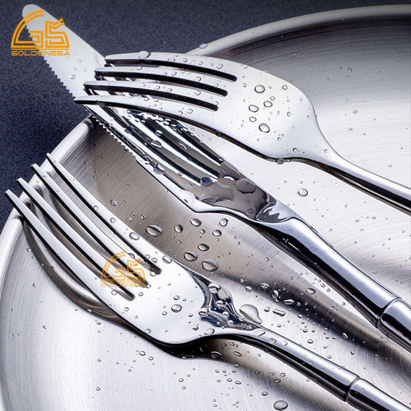 Bamboo Shape 24 Pcs Customize logo Black Cutlery Set Stainless Steel Hand Forged Flatware Set for 8 Person