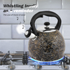 Goldensea Stainless Steel Whistling Water Tea Kettle Induction Stove Teapot With Gold and Silver Line Coating