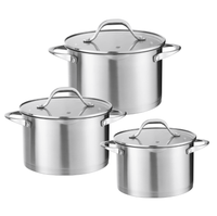 Goldensea Manudacturer 6pcs Stainless Steel Casserole Set Kitchenware Induction Cooking Pot With S/S Handle