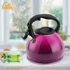 Goldensea Stainless Steel Whistling Water Tea Kettle Nylon Handle Stove Top Teapot With Gradient Color Coating.