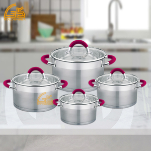 Goldensea 8pcs Stainless Steel Casserole Set Induction Cookware Set With Hollow Handle