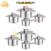 Goldensea Wholesale 8pcs Stainless Steel Cookware Set Casserole Pot Factory Sacuepan Producer With Zinc-alloy Handle