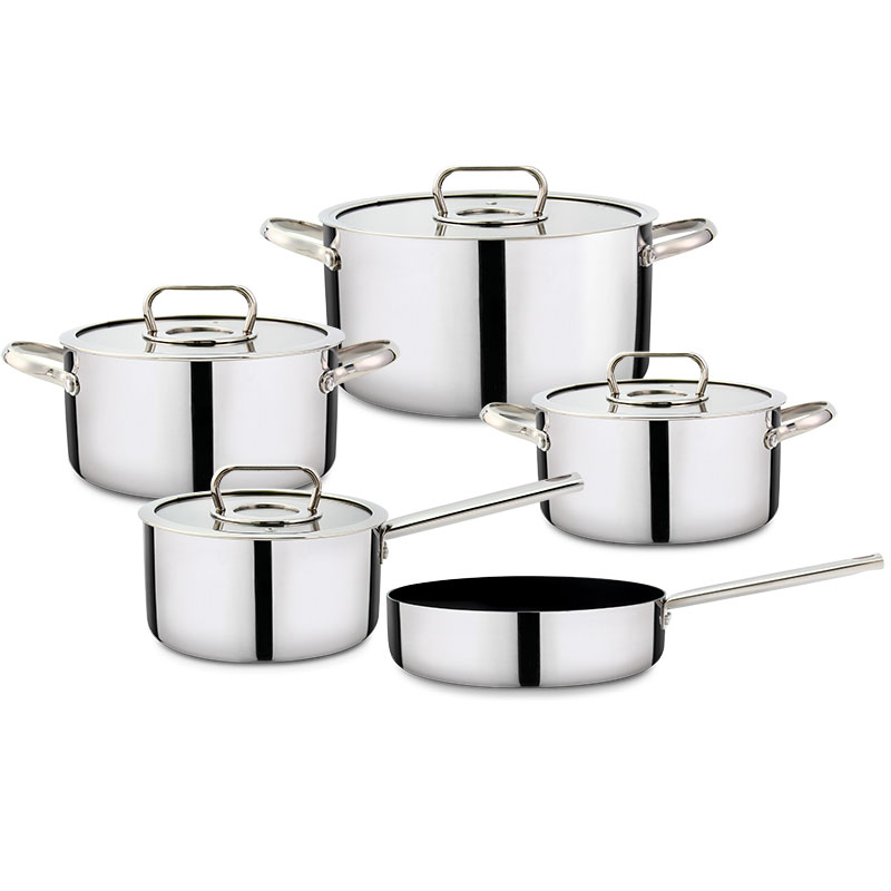 Goldensea Hight Level Triply Stainless Steel 304 Food Grade Cookware Set Manufacturer Casserole Pot Factory Price With Frypan