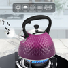 Goldensea New Design Diamond Shape Stainless Steel Whistling Kettle Stove Top Tea Pot With Gradient Color Coating