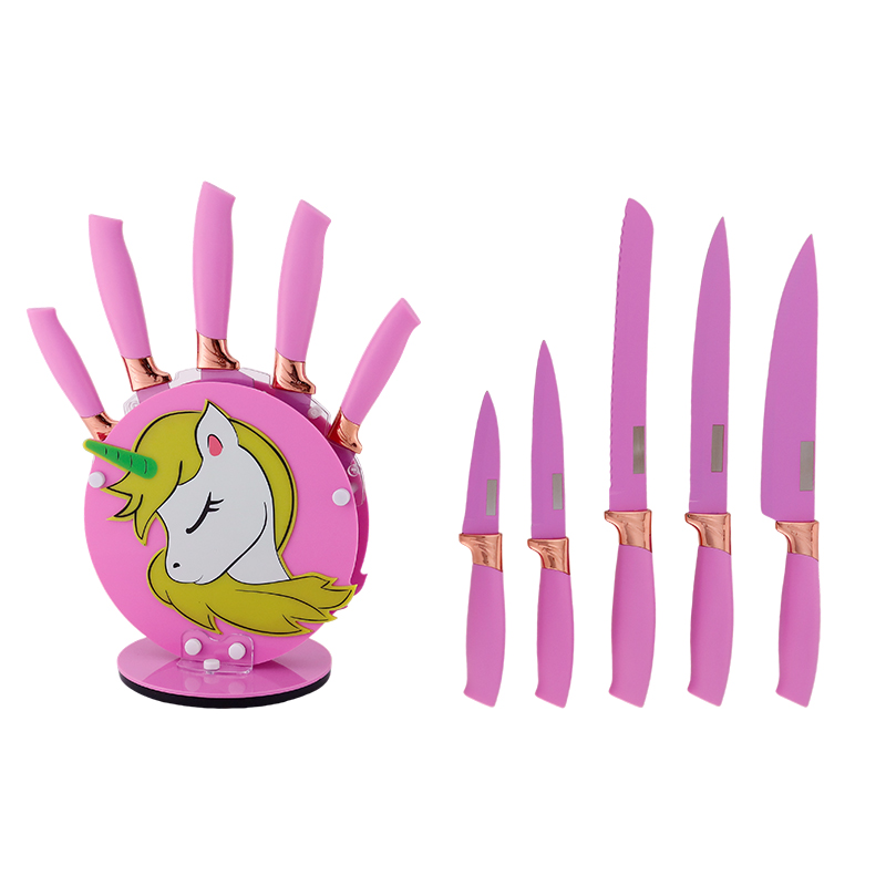 Manufacturer Competitive Price Kitchen Knives Set With Swan Knife Block Holder