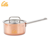 Goldensea Hight Quality Triply Gold Color Coating Stainless Steel 304 Cookware Set Factory Hammered Sharpe Casserole With Frying Pan.