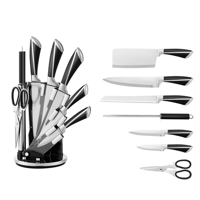Quality Reasonable Price Black Knives Set Kitchen Knife Set With Stand for Kitchen Puro With Acrylic Stand Cutlery for 