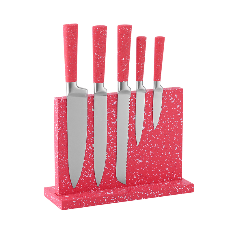 Kitchen Meat Fruit Bread Forged Block Knife Set with Stainless Steel Block with Magnetic Stand