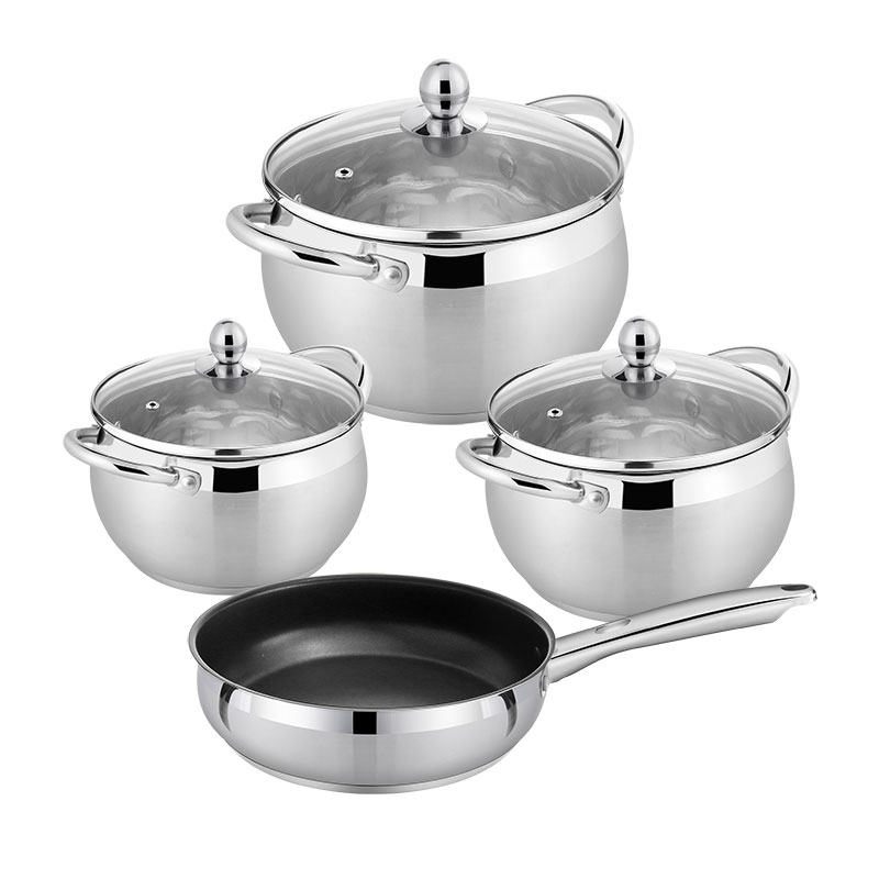 Kitchen Stainless Steel Cooking Pots Cookware Set of Pots and Pans With Non-stick Coating
