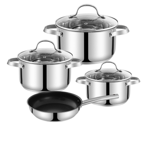 Goldensea Factory Production 7Pcs Stainless Steel Casserole Set Cooking Pot with Frying pan