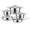 Goldensea 9pcs Stainless Steel Cookware Set Kitchenware Frying Pan With Stainless Steel Lid