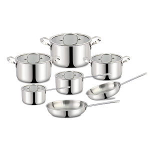 Goldensea 12pcs Triply Stainless Steel Cookware Set Manufacturer Casserole Pot With Finying Pan