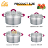 Goldensea 8pcs Stainless Steel Casserole Set Induction Cookware Set With Hollow Handle